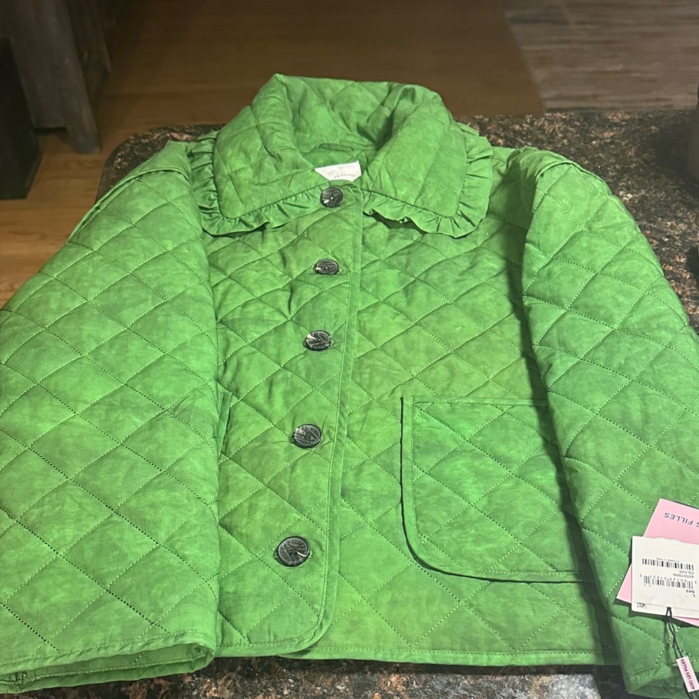 Avec Les Filles Green Quilted Puffer Jacket